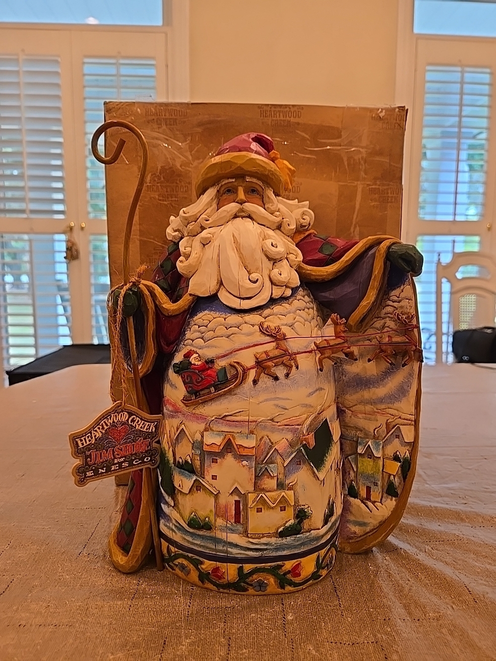 Jim Shore "Fly Away, Tiny Sleigh" Santa Figurine. ORIGINAL BOX